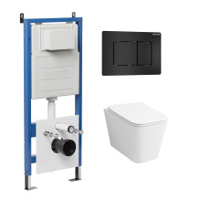 Комплект 3 в 1: Grossman инсталляция 900.K31.01.000+клавиша 700.K31.04.21M.21M черный матовый+унитаз GR-4441S