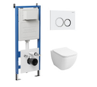 Комплект 3 в 1: Grossman инсталляция 900.K31.01.000+клавиша 700.K31.01.000.000 белый+унитаз GR-4447S