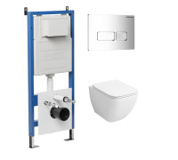 Комплект 3 в 1: Grossman инсталляция 900.K31.01.000+клавиша 700.K31.03.100.100 хром глянцевый+унитаз GR-4447S