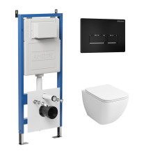 Комплект 3 в 1: Grossman инсталляция 900.K31.01.000+клавиша 700.K31.03.210.210 черный матовый+унитаз GR-4447S