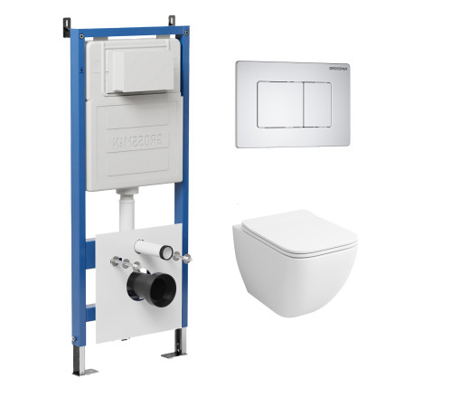 Комплект 3 в 1: Grossman инсталляция 900.K31.01.000+клавиша 700.K31.04.01M.01M белый матовый+унитаз GR-4447S