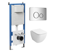 Комплект 3 в 1: Grossman инсталляция 900.K31.01.000+клавиша 700.K31.05.10M.10M хром глянцевый+унитаз GR-4447S