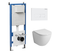 Комплект 3 в 1: Grossman инсталляция 900.K31.01.000+клавиша 700.K31.03.000.000 белый+унитаз GR-4455S