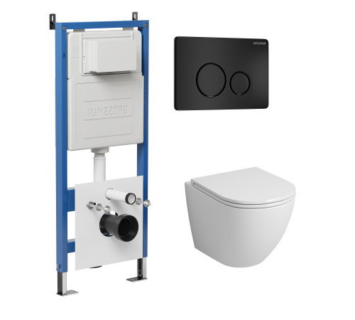 Комплект 3 в 1: Grossman инсталляция 900.K31.01.000+клавиша 700.K31.05.21M.21M черный матовый+унитаз GR-4455S