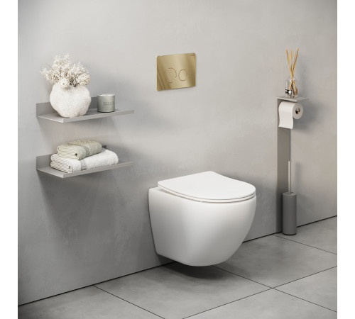 Комплект 3 в 1: Grossman инсталляция 900.K31.01.000+клавиша 700.K31.05.30M.30M золото глянцевый+унитаз GR-4455S