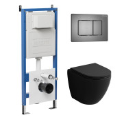 Комплект 3 в 1: Grossman инсталляция 900.K31.01.000+клавиша 700.K31.04.42M.42M графит сатиновый+унитаз GR-4455BMSQ