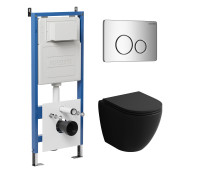 Комплект 3 в 1: Grossman инсталляция 900.K31.01.000+клавиша 700.K31.05.10M.10M хром глянцевый+унитаз GR-4455BMS