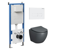 Комплект 3 в 1: Grossman инсталляция 900.K31.01.000+клавиша 700.K31.03.000.000 белый+унитаз GR-4455GMS