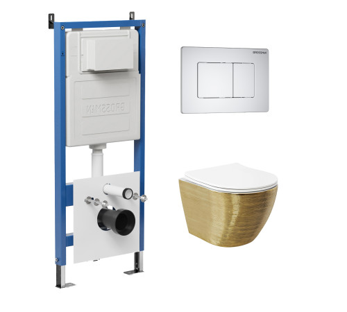 Комплект 3 в 1: Grossman инсталляция 900.K31.01.000+клавиша 700.K31.04.01M.01M белый матовый+унитаз GR-4455GWS