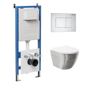 Комплект 3 в 1: Grossman инсталляция 900.K31.01.000+клавиша 700.K31.04.01M.01M белый матовый+унитаз GR-4455SWS