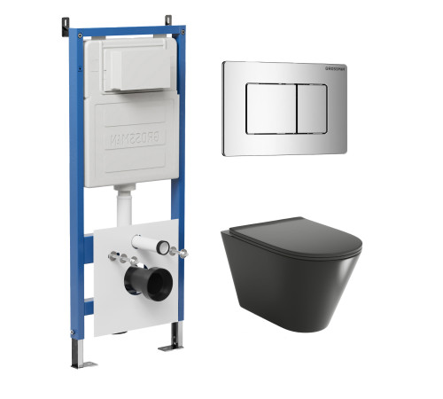 Комплект 3 в 1: Grossman инсталляция 900.K31.01.000+клавиша 700.K31.04.10M.10M хром глянцевый+унитаз GR-4477BMS