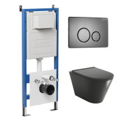 Комплект 3 в 1: Grossman инсталляция 900.K31.01.000+клавиша 700.K31.05.42M.42M графит сатиновый+унитаз GR-4477BMSQ