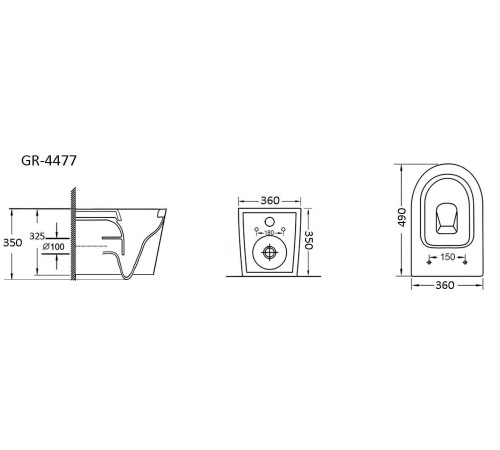 Комплект 3 в 1: Grossman инсталляция 900.K31.01.000+клавиша 700.K31.05.21M.21M черный матовый+унитаз GR-4477S