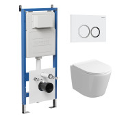 Комплект 3 в 1: Grossman инсталляция 900.K31.01.000+клавиша 700.K31.01.000.000 белый+унитаз GR-4477SQ