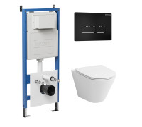 Комплект 3 в 1: Grossman инсталляция 900.K31.01.000+клавиша 700.K31.03.210.210 черный матовый+унитаз GR-4477SQ