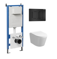 Комплект 3 в 1: Grossman инсталляция 900.K31.01.000+клавиша 700.K31.04.21M.21M черный матовый+унитаз GR-4477SQ