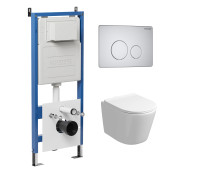 Комплект 3 в 1: Grossman инсталляция 900.K31.01.000+клавиша 700.K31.05.01M.01M белый матовый+унитаз GR-4477SQ