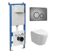 Комплект 3 в 1: Grossman инсталляция 900.K31.01.000+клавиша 700.K31.05.42M.42M графит сатиновый+унитаз GR-4477SQ