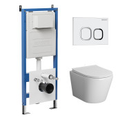 Комплект 3 в 1: Grossman инсталляция 900.K31.01.000+клавиша 700.K31.02.000.000 белый+унитаз GR-4478S