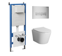 Комплект 3 в 1: Grossman инсталляция 900.K31.01.000+клавиша 700.K31.03.110.110 хром матовый+унитаз GR-4478S