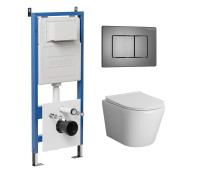 Комплект 3 в 1: Grossman инсталляция 900.K31.01.000+клавиша 700.K31.04.42M.42M графит сатиновый+унитаз GR-4478S