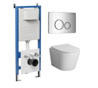 Комплект 3 в 1: Grossman инсталляция 900.K31.01.000+клавиша 700.K31.05.10M.10M хром глянцевый+унитаз GR-4478S