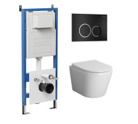 Комплект 3 в 1: Grossman инсталляция 900.K31.01.000+клавиша 700.K31.01.210.210 черный матовый+унитаз GR-4478BMS