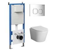 Комплект 3 в 1: Grossman инсталляция 900.K31.01.000+клавиша 700.K31.02.100.100 хром глянцевый+унитаз GR-4478BMS