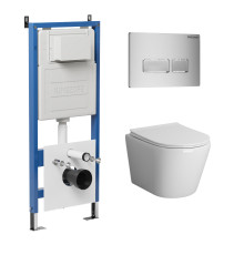 Комплект 3 в 1: Grossman инсталляция 900.K31.01.000+клавиша 700.K31.03.110.110 хром матовый+унитаз GR-4478BMS