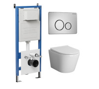 Комплект 3 в 1: Grossman инсталляция 900.K31.01.000+клавиша 700.K31.05.12M.12M хром сатиновый+унитаз GR-4478SQ