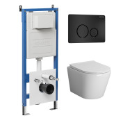 Комплект 3 в 1: Grossman инсталляция 900.K31.01.000+клавиша 700.K31.05.21M.21M черный матовый+унитаз GR-4478BMS