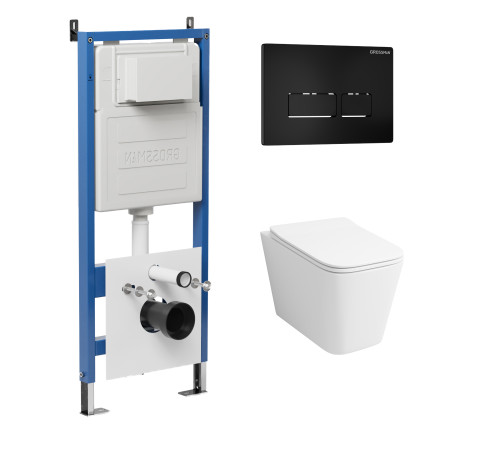 Комплект 3 в 1: Grossman инсталляция 900.K31.01.000+клавиша 700.K31.03.210.210 черный матовый+унитаз GR-4479SQ