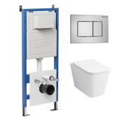 Комплект 3 в 1: Grossman инсталляция 900.K31.01.000+клавиша 700.K31.04.12M.12M хром сатиновый+унитаз GR-4479SQ