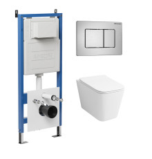 Комплект 3 в 1: Grossman инсталляция 900.K31.01.000+клавиша 700.K31.04.12M.12M хром сатиновый+унитаз GR-4479SQ