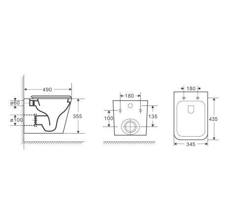 Комплект 3 в 1: Grossman инсталляция 900.K31.01.000+клавиша 700.K31.05.42M.42M графит сатиновый+унитаз GR-4479SQ