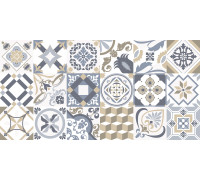 Настенная плитка New Trend WT36AOD55 Artwood Pattern 30x60 серо-бежевая глянцевая пэчворк