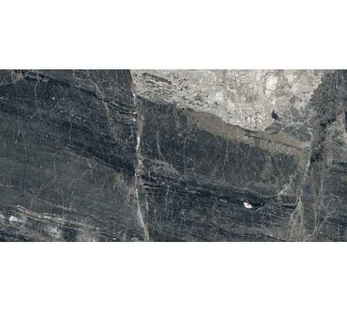 Lunar Nero Керамогранит графитовый 80х160 матовый+гл.чернила