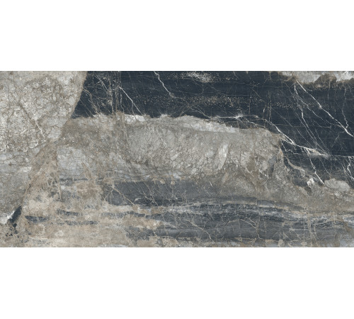 Lunar Nero Керамогранит графитовый 80х160 матовый+гл.чернила