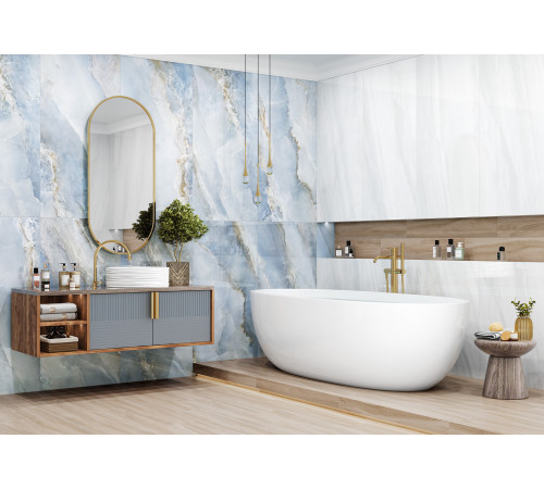Керамогранит LCM 6060BLM06HG Blumarin 60x60 голубой суперполированный под оникс