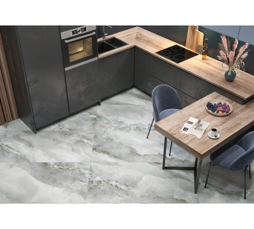Керамогранит LCM 6060BLM06HG Blumarin 60x60 голубой суперполированный под оникс