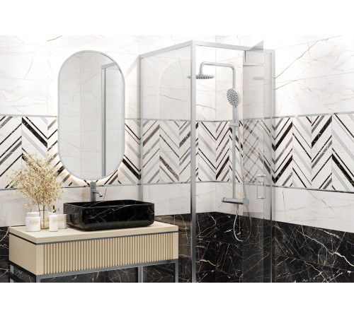 Плитка настенная Bohema Black WT15BHM99R 246x740x9 Глянцевая