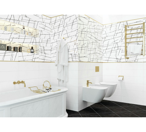 Плитка настенная Chicago White Rock WT11CHR00 200x600x7.5 Глянцевая