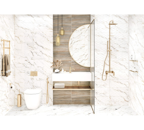 Плитка настенная Detroit Calacatta Gold WT9DET11 249x500x8.5 Глянцевая