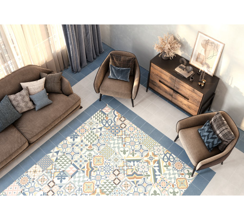 Керамогранит New Trend GP2020DSA02 Design Art Dawn 20x20 микс матовый с орнаментом