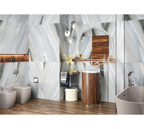 Керамогранит LCM 60120ANG13P Angel Agate Marengo 60x120 голубой полированный под оникс