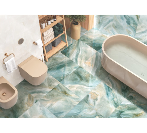Керамогранит LCM 6060ILN18HG Illusion Smoky 60x60 серый суперполированный под оникс
