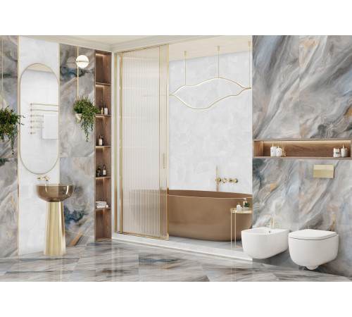 Керамогранит LCM 6060ILN18HG Illusion Smoky 60x60 серый суперполированный под оникс