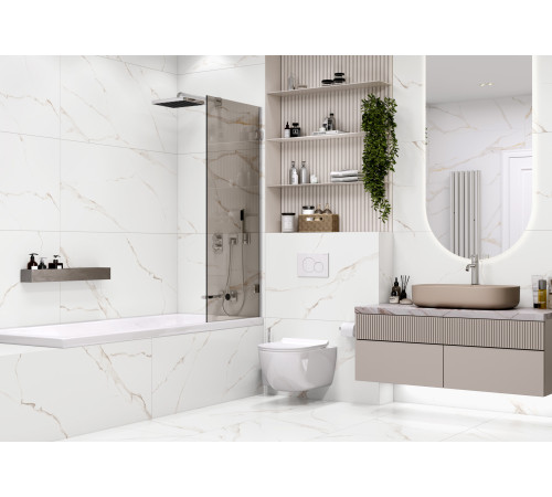 Керамогранит Delacora 60120CMI15 Calacatta Milazzo Sugar 60x120 белый лаппатированный под мрамор
