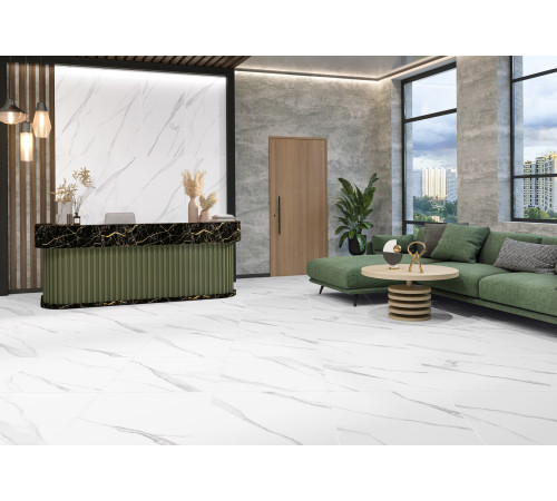 Керамогранит Delacora D120239M Life Calacatta 60x120 белый матовый / противоскользящий под мрамор