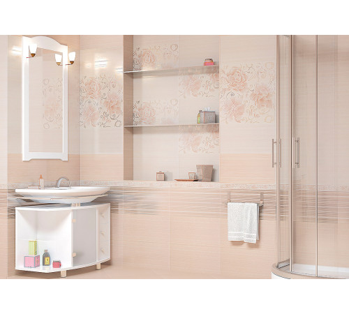 Плитка настенная Lines Crema WT9LNS01 249x500x7.5 Глянцевая